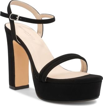 Touch Ups Natalia Ankle Strap Platform Sandal in Black at Nordstrom, Size 10.5