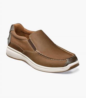 Florsheim Mens Great Lakes Moc Toe Slip On - Extra Wide Width In Stone