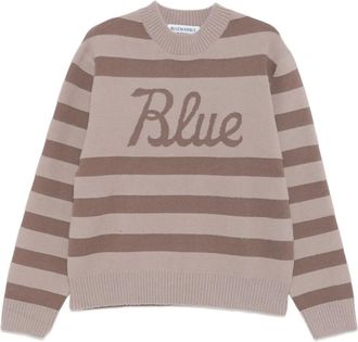Bluemarble striped crew-neck sweater - Brown