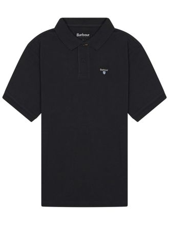 Barbour Black Logo Shirt Collar Polo