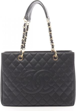 Chanel Black Grained Calfskin Tote Bag (Pre-Owned)