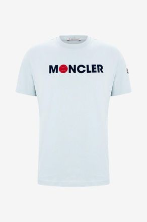 Moncler Kurzarm-T-Shirt mit Tennis-Logo-Flockprint