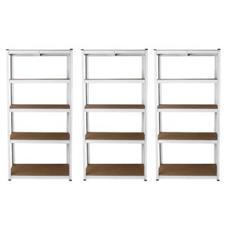 MonsterShop 3 x E-Rax White Metal Racking Units
