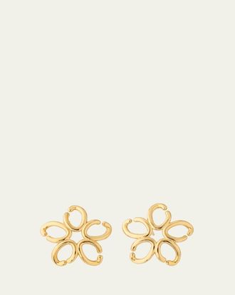 Oscar De La Renta Small O Flower Earrings