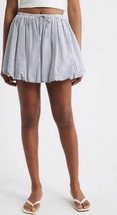 All in Favor Stripe Bubble Hem Miniskirt in Navy Stripe at Nordstrom, Size Small