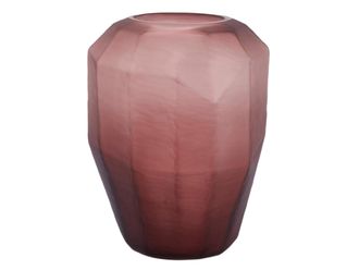 Schubiger M&ouml;bel Vase Facetten Glas Matt Bordeaux H: 38 cm