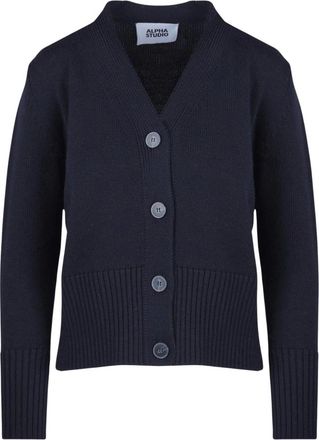 Alpha Studio Cardigan - - Knitwear - Donna - Blu - L