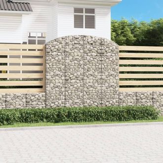 Berkfield Home Arched Gabion Basket 200x50x200/220 cm Galvanised Iron in Silver
