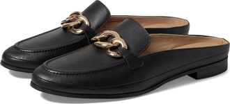 Blondo Bryce Flats Womens Black Leather Moc Toe Slip On Mules ZOGG3243