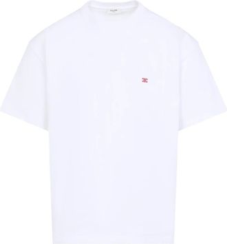 Celine T-Shirts, male, White, Size: XL Relaxed T-shirt