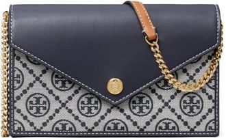 Tory Burch Navy Blue T-Monogram Crossbody Bag