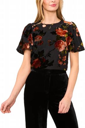 Ted Baker Velvet Burnout Top In Black