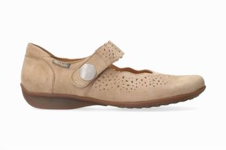 Mephisto Womens Fabienne Hand Made Mary Jane Shoes In Sand