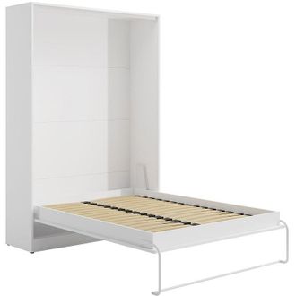 Vente-Unique Letto a scomparsa 140 x 200 cm - Apertura verticale manuale - Bianco - BEGANIO