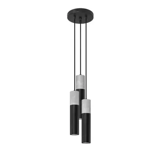 GreenIce Greenice - Sollux Lighting Borgio Plaf&oacute;n Colgante Cluster, Gris, Negro, 3x Gu10
