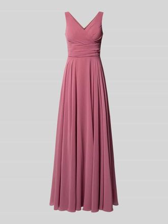 Troyden Collection Abendkleid mit V-Ausschnitt in Mauve, Gr&ouml;&szlig;e 32
