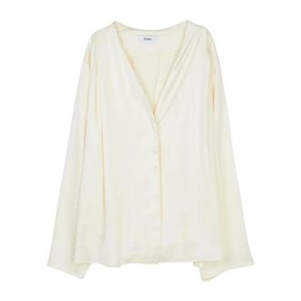 Stylein Overhemden, Dames, Beige, S, Satijn, Satijnen Blouse