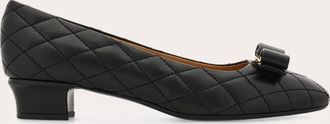 Ferragamo Donna D&eacute;collet&eacute; fiocco Vara trapuntata Nero Taglia 35.5