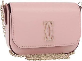 Cartier Pre-owned Vintage Mini Schoudertas - Dames - Vintage Mini Tas - Roze - ONE Size - Leer - Vintage