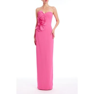 Badgley Mischka Strapless Evening Gown in Magenta at Nordstrom, Size 10