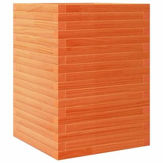 Berkfield Home Garden Planter Wax Brown 50x50x68.5 cm Solid Wood Pine