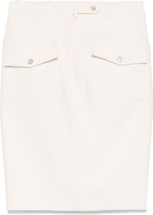 Tom Ford Tailored White Skirt With Concealed Fastening And Rear Slit