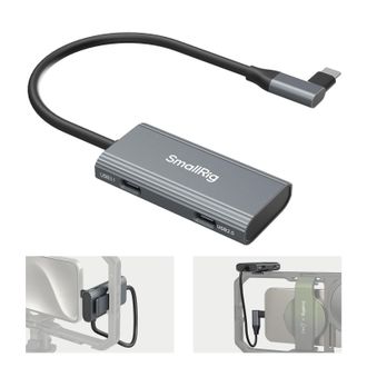 OEM Hub Usb-c 4 En 1 Con Soporte Para Zapata Fr&iacute;a, Hub Multipuerto Tipo C Con 100 W Pd/usb-c 3.1/usb-c 2.0 Con 2 Adaptadores De Audio, Para Grabaci&oacute;n M&oacute;vi