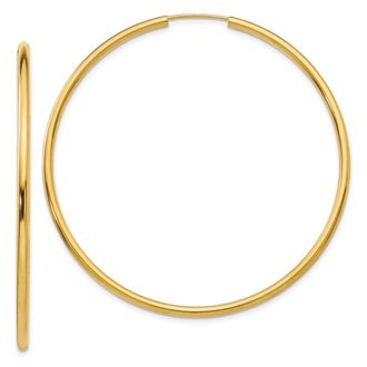 Diamond2Deal 10k Yellow Gold Round Endless Hoop Earrings 2.43g