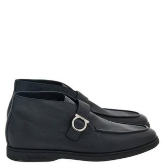 Ferragamo Gancini Buckle Desert Boots, Size 9 E