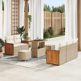 vidaXL Conjunto De Sof&aacute;s De Jard&iacute;n 8 Uds. 7-n&uacute;mero De Plazas Vidaxl