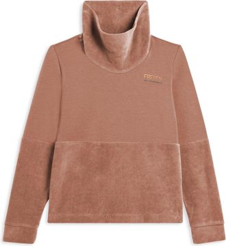 Freddy Felpa da donna con fondo e collo alto in velluto