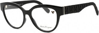 Ferragamo SF2957E001 Round-Frame Optical Eyeglasses - Black