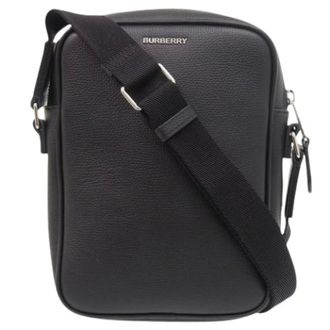 Burberry Pre-owned Cross Body Bags, female, Black, Size: ONE SIZE Pre-owned Canvas Shoulder Bag