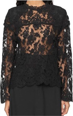 Sea NY Long Sleeve Top - Dames - Longsleeves - Zwart - M - Polyester - Tops