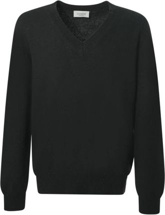 Laneus V-neck Trui - Heren - V-hals truien - Zwart - M - Wol - Truien & Vesten