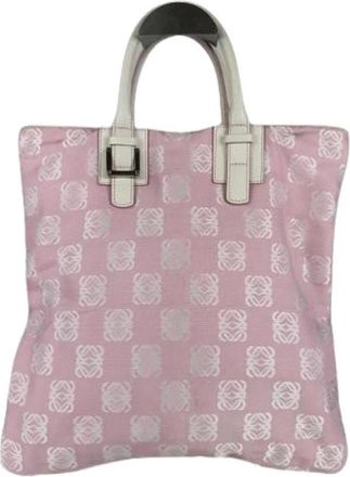 Loewe Pre-owned Tote Bag - Dames - Vintage Shopper - Roze - ONE Size - Katoen - Vintage