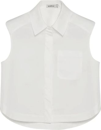 SIMKHAI Winslow mouwloze blouse met kraag - Wit