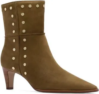 FRANKiE4 Reign Studded Pointed Toe Bootie in Toffee Suede Stud at Nordstrom, Size 9.5