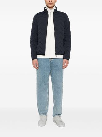 Emporio Armani Chevron Quilted Down Jacket - Navy