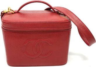 Chanel Pre-owned Leather chanel-bags - Dames - Vintage Handtas - Rood - ONE Size - Vintage