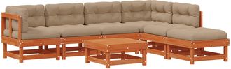 vidaXL Conjunto De Sof&aacute;s De Jard&iacute;n 7 Uds. Marr&oacute;n Cera Vidaxl