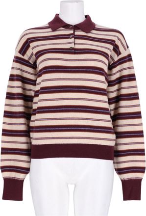 Guest In Residence Multicolor Striped Polo Collar Cashmere Sweater