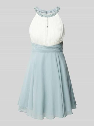 Jake*s Cocktailkleid mit Ziersteinbesatz in Schilf, Gr&ouml;&szlig;e 38