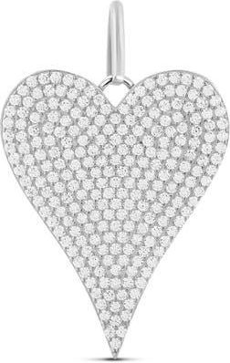 SHYMI Pav&eacute; Heart Charm in Silver/White at Nordstrom