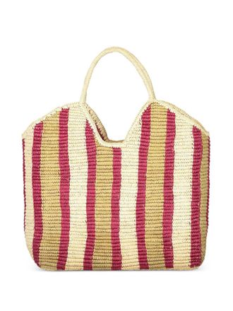 Amor y Mezcal striped tote bag - women - Straw - One Size - Neutrals