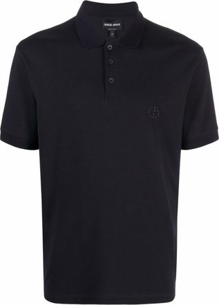Giorgio Armani Navy Blue Logo Polos