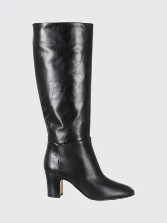 Alberta Ferretti Smooth Leather Knee-High Boots with Mid Heel