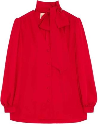 Valentino Zijden Georgette Blouse - Dames - Blouses - Rood - S - Overhemden