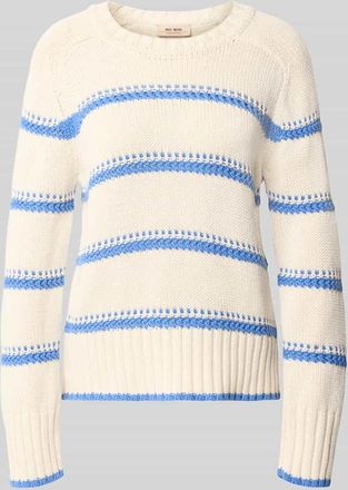Mos Mosh Strickpullover mit Streifenmuster Modell Rola Bine in Bleu, Gr&ouml;&szlig;e XL