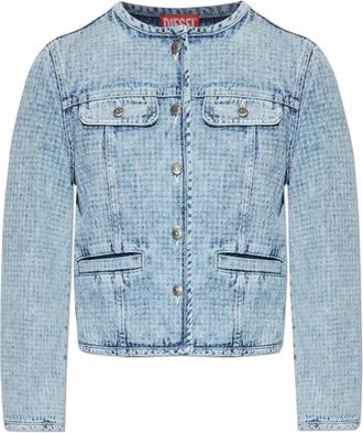 Diesel De-Grafy-S Denim Jacket - Dames - Spijkerjassen - Blauw - L - Denim - Jassen